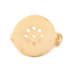 Light Gold Латунная фурнитура для броши, круглые основания для броши, без кадмия и без свинца, золотой свет, 22x18x5 мм, штифты : 0.8 мм