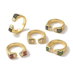 (52) Непрозрачная лаванда Кольца-манжеты из латуни с покрытием арочной стойки и микропаве из кубического циркония для женщин, без кадмия и без свинца, долговечный, реальный 18 k позолоченный, разноцветные, внутренний диаметр: 17 мм