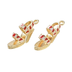 Красный Подвески из эмали и сплава, туфли на высоком каблуке прелести, стойки покрытие, золотые, красные, 14x24x6.5 мм, отверстие : 1.6 мм