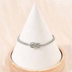 Platine Bracelets à nœud en laiton pour femmes, crémaillère plaquage, plaqué longue durée, sans cadmium et sans plomb, platine, 2 pouce (7.15 cm)