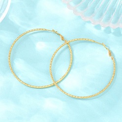 Golden 304 Stainless Steel Big Hoop Earrings with 316 Surgical Stainless Steel Pins for Women, PVD Vacuum Plating, Golden, 62x61x2mm