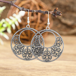 Ring Цинковый сплав мотаться, античное серебро, кольцо, 56x35 мм