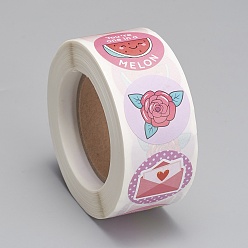 Pink Самоклеящаяся наклейка из крафт-бумаги, клейкие этикетки, для фестиваля, Рождество, день отдыха, свадебные подарки, со словом, розовые, 25 мм, 500шт / рулон