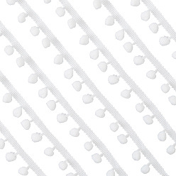 Белый 22 ленты из полиэстера в ярдах, с круглым шаром, белые, 7/8 дюйм (21 мм), круглый : 10 мм