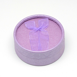 Средняя Орхидея Картонная шкатулка для ювелирных изделий, Для ожерелья и кольца, плоско-круглые, средне орхидеи, 8.5x3.5 см