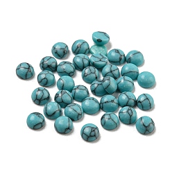 Synthetic Turquoise Dyed Handmade Synthetic Turquoise Cabochons, Half Round, 3x2mm