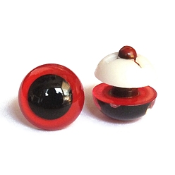 Красный Abs пластиковые глаза куклы, Чучела игрушечных глаз, безопасные глаза, с распоркой, полукруглый, красные, 12 мм