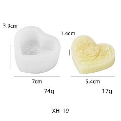 Сердце Пищевые силиконовые формы для свечей своими руками, для изготовления ароматических свечей, цветок, сердце, 70x39 мм