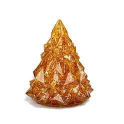 Цитрин Украшение для рождественской елки из смолы, с натуральной цитриновой крошкой внутри статуэток для украшения домашнего офиса, 80x105 мм
