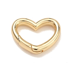 Light Gold Латунные пружинные застежки, сердце, стойки покрытие, долговечный, золотой свет, 13x16.5x3 мм, Внутренние размеры: 12.5x8.5 mm