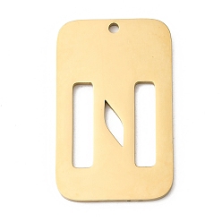 Letter N 304 подвески из нержавеющей стали, прямоугольник с буквой, ионное покрытие (ip), реальный 18 k позолоченный, Письмо N, 33x20x1.5 мм, отверстие : 1.8 мм