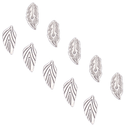 Stainless Steel Color 304 Stainless Steel Cabochons, Leaf, Stainless Steel Color, 16.5x8x1.5mm, 20pcs/box