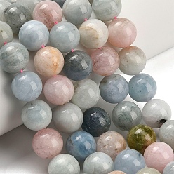 Морганит Природные морганит нитей бисера, круглые, 14 мм, отверстие : 0.9~1 мм, около 28 шт / нитка, 15.51'' (39.4 см)