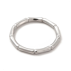 Нержавеющая Сталь Цвет Не тускнеет 304 перстень из бамбука из нержавеющей стали для мужчин и женщин, цвет нержавеющей стали, размер США 8 1/2 (18.5 мм)