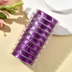 Фиолетовый 10 рулоны плоские эластичные кристаллы струны набор, эластичная нить для бисера, для изготовления эластичного браслета, фиолетовые, 0.5 мм, около 10 ярдов (9.14 м) / рулон