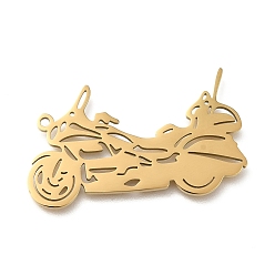 Золотой 304 подвески из нержавеющей стали, мотоцикл очарование, золотые, 25x36.5x1.5 мм, отверстие : 1.5 мм