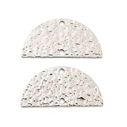 Нержавеющая Сталь Цвет 304 подвески из нержавеющей стали, полукруг, чеканный, цвет нержавеющей стали, 15x30x1 мм, отверстие : 1.8 мм