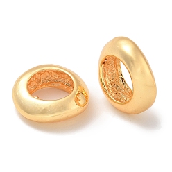 Настоящее золото 18K Стойки обшивки латунные бусины, долговечный, без свинца и без кадмия, плоско-круглые, большое отверстие шарик, реальный 18 k позолоченный, 17.5x6 мм, отверстие : 10.6 мм