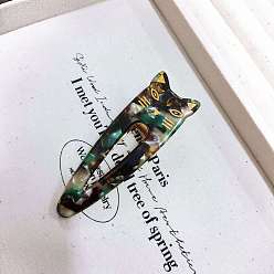 Темно-серый Заколки для волос из кожи аллигатора в форме кошки из ацетата целлюлозы (смола), аксессуары для волос для девочек женщин, темно-серый, 73 мм