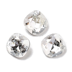 Серебряный Оттенок K 9 кабошоны из стеклянного страза, задние и задние, suqare, серебряный оттенок, 6x6x3 мм