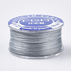 Dark Gray Special Coated Polyester Beading Threads for Seed Beads, Dark Gray, 0.1mm, about 50yards/roll