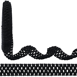 Черный 10м эластичные полиэстеровые ленты детские повязки на голову, аксессуары для волос, чёрные, 1 дюйм (25 мм), около 10.94 ярдов (10 м) / комплект