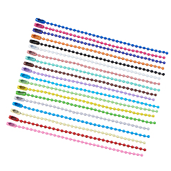 (52) Непрозрачная лаванда Экологически чистые железные шариковые цепи с соединителями, пайки, для изготовления шариковых цепочек, разноцветные, 19 шт / коробка