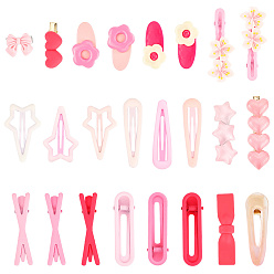 (52) Непрозрачная лаванда Заколки для волос из цинкового сплава, аксессуары для волос для женщин и девочек, разноцветные, 15~33x21.5~62.5x2~18 мм