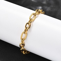 Золотой 304 браслеты из нержавеющей стали с цепочками Фигаро для мужчин и женщин, ионное покрытие (ip), золотые, 7-1/8 дюйм (18.1 см) в длину + 30 удлинитель мм