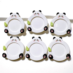 Белый 10 шт. Кабошоны из смолы, кролик/кот/панда/медведь, белые, 35x30 мм