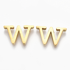 Letter W 304 подвески из нержавеющей стали, золотые, буквы, буква.w, 12x19x3 мм, отверстие : 1.8 мм
