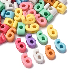 (52) Непрозрачная лаванда Непрозрачный акрил европейского бисера, бусины с большим отверстием, число 6, разноцветные, 22x13x12 мм, отверстие : 6 мм, 231 шт / 500 г