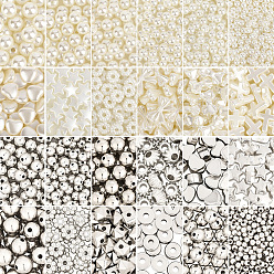 White DIY Jewelry Making Kits, including CCB Plastic & ABS Plastic & Acrylic Beads, White, 2~15.5x3~18x2~10mm, Hole: 1.2~2.5mm