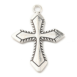 Античное Серебро Сплавочные подвески тибетского стиля, крестик, античное серебро, 44x31.5x2 мм, отверстие : 3.5 мм, 112 шт / 500 г