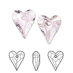 508_Rosaline Austrian Crystal Pendants, 6240 Wild Heart, Mother's Day Jewelry Making, 508_Rosaline, 17x14mm