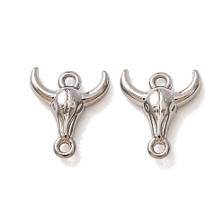 Stainless Steel Color 304 Stainless Steel Connector Charms, Bull Links, Stainless Steel Color, 10.5x9x2.5mm, Hole: 1mm