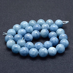 Aquamarine Natural Aquamarine Beads Strands, Grade AB+, Round, 12mm, Hole: 1.5mm, about 33pcs/strand, 15.5 inch(39.5cm)