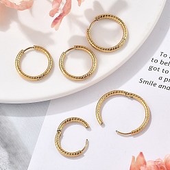 Настоящее золото 18K Серьги из 304 нержавеющей стали, ионное покрытие (ip), реальный 18 k позолоченный, 16~24x2.5 мм