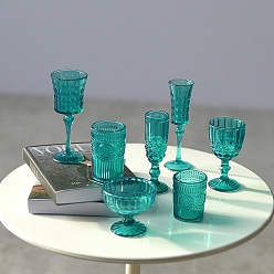 Зеленый Миниатюрная симуляция еды, игры в чашке с водой, Модель бокала для красного вина для кукольного домика, зелёные, 11~20x17~39 мм