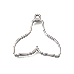 Другие 304 из нержавеющей стали полые подвески, анти-тускнение, рыбий хвост, 27x28.5x3 мм, отверстие : 2 мм