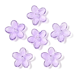 Фиолетовый Прозрачная аэрозольная краска стеклянные шарики, цветок, фиолетовые, 15.5x16x3.5 мм, отверстие : 1.8 мм