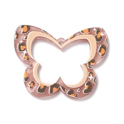 Bisque Embossed Printed Acrylic Pendants, Spring & Summer Theme, Butterfly, Bisque, 27x35x2mm, Hole: 1.6mm