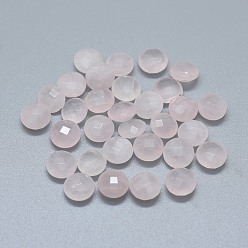 Quartz Rose Naturel a augmenté perles de quartz, pas de trous / non percés, plat rond, 10x4.5~5mm