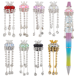 (52) Непрозрачная лаванда 8 шт. 8 колпачки для ручек со стразами, чехол для карандаша из смолы, разноцветные, 64x18~19 мм, 1 шт / цвет