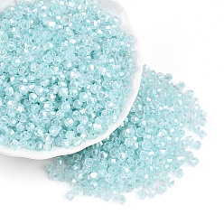 Бледно-бирюзовый Бисер из стекла , внутри цветов, двухконусные, бледные бирюзовая, 4.5x3.5 мм, отверстие : 1.4 мм, 6425 шт / фунт