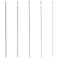 Нержавеющая Сталь Цвет 5шт 5 стили стальные иглы для бисероплетения с крючком для бисероплетения, изогнутые иглы для бисероплетения, цвет нержавеющей стали, 17.7~18x0.03~0.07 см, 1 шт / стиль