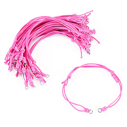 Camélia 20Pièces de cordon en polyester ciré pour la fabrication de bracelets, avec 304 anneaux en acier inoxydable, couleur inox, camélia, 10.55 pouce (26.8 cm)