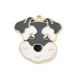 Серый Подвески из эмали и сплава, собачий шарм, золотые, серые, 26x26x1.5 мм, отверстие : 1.8 мм