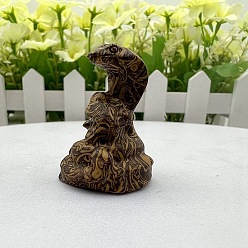 Джаспер Резные фигурки целебных змей из натуральной яшмы, Украшения из камня с энергией Рейки, 30~40 мм