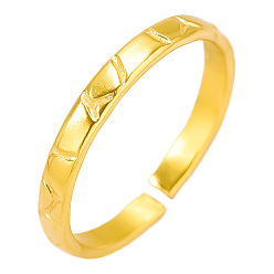 Золотой Стильное 304 кольцо-манжета из нержавеющей стали для женщин, простой и не выцветающий, золотые, внутренний диаметр: 17 мм